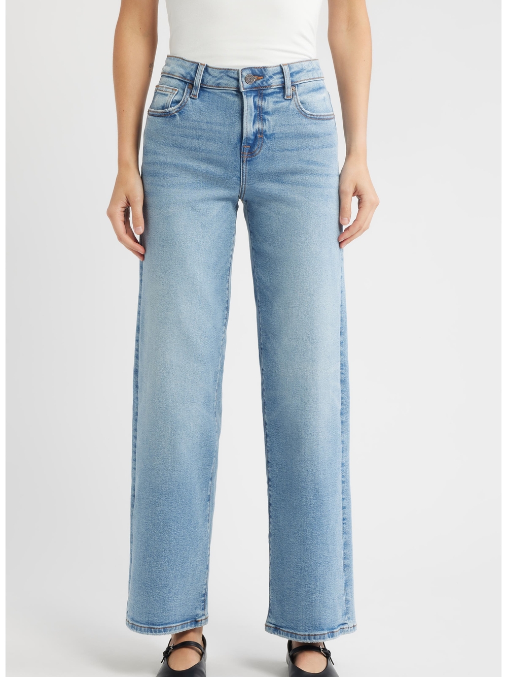 Hidden Denim Wide-Leg Jeans in Light Blue